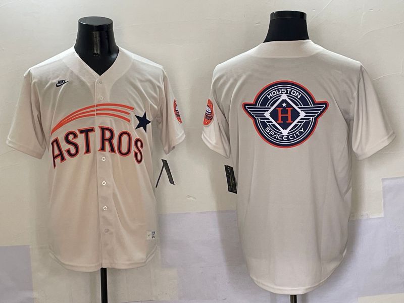 Men Houston Astros Blank Cream Five generations Joint Name 2025 Nike MLB Jersey style 26
